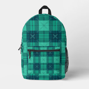 Modern Tartan Plaid Green Backpack