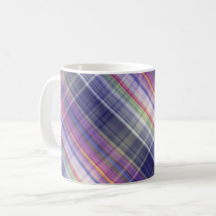 Modern Tartan Purple Tan Plaid Pattern. Coffee Mug