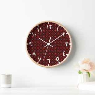 Modern Tatreez Arabic Home Decor Clock