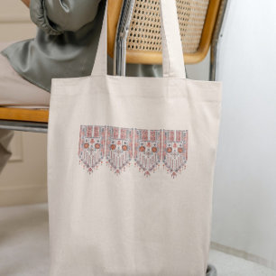 Modern Tatreez Pattern Palestinian Artwork Tote Bag
