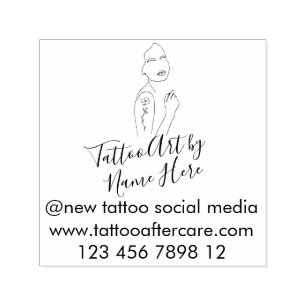 Modern Tattoo ART script typography sign Self-inking Stamp