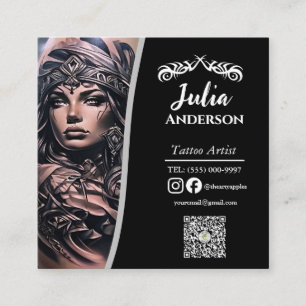 Modern tattoo Artist Business aftercare Square Business Card