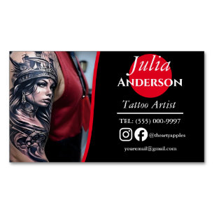 Modern tattoo Artist Business Magnetic Business Card