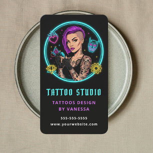 Modern Tattoo Artist Creative Tattoo Shop Branding Business Card