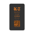 Modern Tattoo Artist Monogram Black Orange Skull 