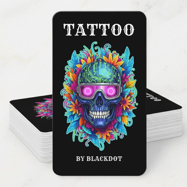 Modern Tattoo Studio Design Tattoo Shop Style Business Card (Creator Uploaded)