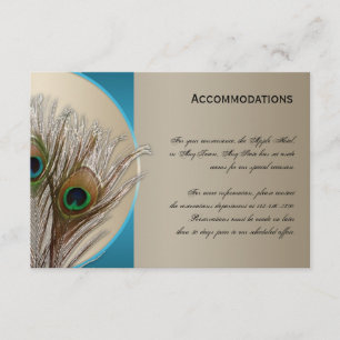 Modern Taupe Aqua Peacock Accomodations Card