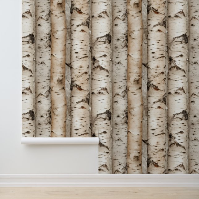 Modern taupe birch  wallpaper (Application)