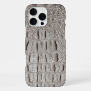 Modern Taupe Croc Leather Texture iPhone 16 Pro Max Case