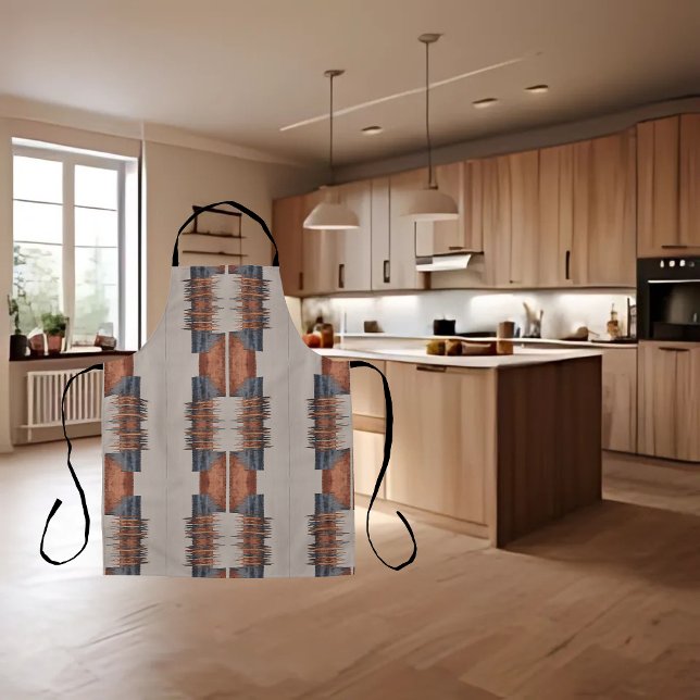 Modern Taupe Denim and Rust Apron (Creator Uploaded)