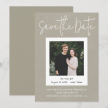 Modern Taupe Engagement Photo Save the Date