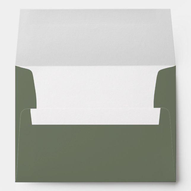 Modern Taupe Green Custom Christmas Envelope (Back (Bottom))