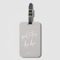 Modern Taupe Grey Calligraphy Workout Gym Pilates