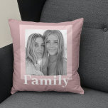 Modern Taupe & Pink | Photo | Family Gift Cushion<br><div class="desc">Modern Taupe & Pink | Photo | Family Gift</div>