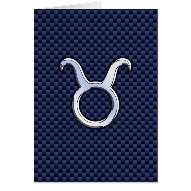 Modern Taurus Zodiac Sign Blue Carbon Fiber Print (Front)