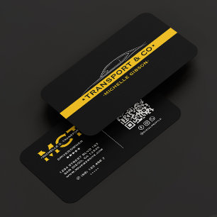 Modern Taxi Driver Yellow Black Transport Business Card