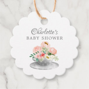 Modern Tea Baby Shower Favour Gift Tag