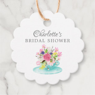 Modern Tea Bridal Shower Favour Gift Tag