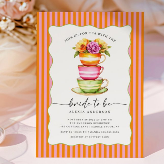 Modern Tea Bridal Shower Invitation (Creator Uploaded)