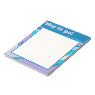Modern Teacher Blue Purple Striped Modern Notepad