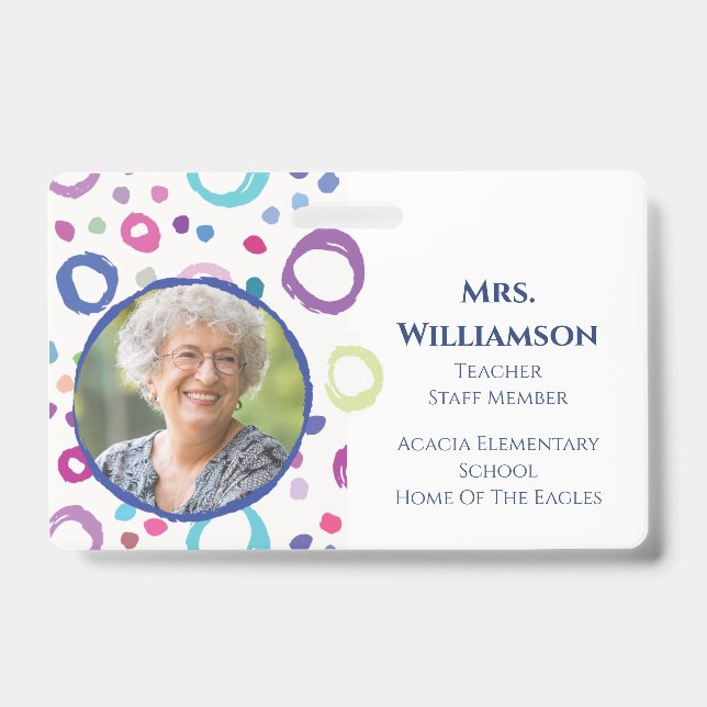 Modern Teacher Educator Staff Photo ID Badge (Front)