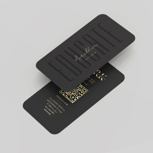 Modern Teacher Monogram Educate Black Business Card