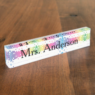 Modern Teacher Nameplate for desk
