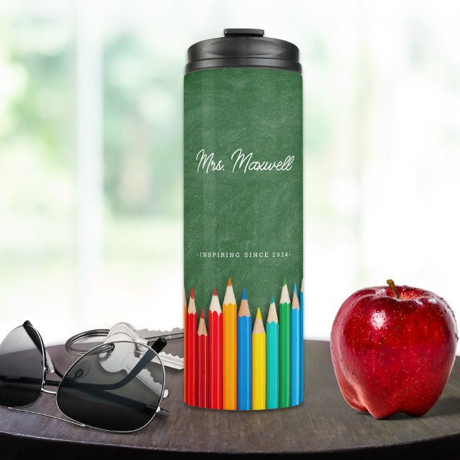 Modern Teacher Personalised Script Thermal Tumbler (Creator Uploaded)