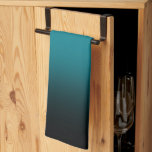 Modern Teal and Black Gradient Tea Towel<br><div class="desc">A contemporary teal and black ombre design.
Customise the teal background colour to match your kitchen decor.
Create your own modern graphic design.</div>