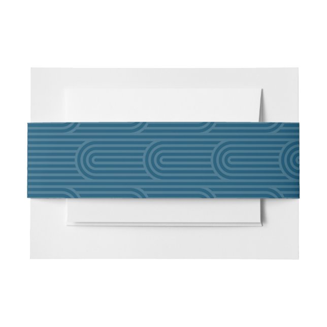 Modern Teal Arch Invitation Belly Band (Front Example)
