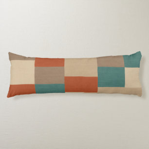 Modern Teal & Beige Geometric Blocks Body Cushion
