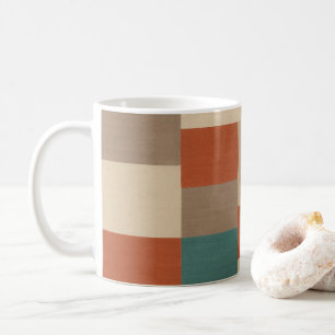 Modern Teal & Beige Geometric Blocks Coffee Mug