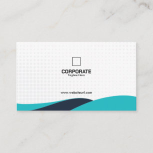 Modern Teal Black Wave Corporate Template Business Card