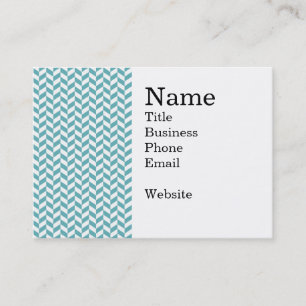 Modern Teal Blue and White Hip Striped Pattern Business Card