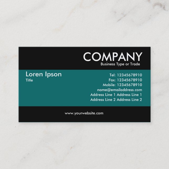 Modern - Teal Business Card (Front)