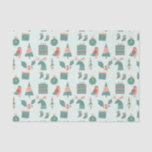 Modern Teal Christmas Icons Pattern Tissue Paper<br><div class="desc">Cute teal and pink Christmas icon pattern.</div>