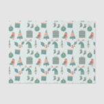 Modern Teal Christmas Icons Pattern Tissue Paper<br><div class="desc">Cute teal and pink Christmas icon pattern.</div>