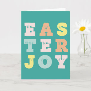 Modern Teal Easter Joy Card