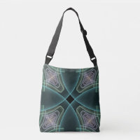 Modern Teal Geometric Fractal Art Graphic