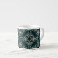 Modern Teal Geometric Fractal Art Graphic