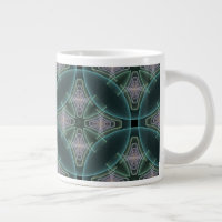 Modern Teal Geometric Fractal Art Graphic