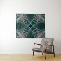 Modern Teal Geometric Fractal Art Graphic