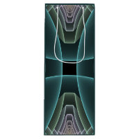 Modern Teal Geometric Fractal Art Graphic