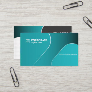 Modern Teal Gradient Corporate Template Business Card