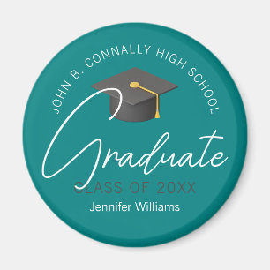 Modern Teal Graduate Custom 2025 Graduation Magnet
