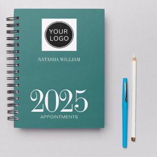 Modern Teal Green Business Logo 2025 Planner
