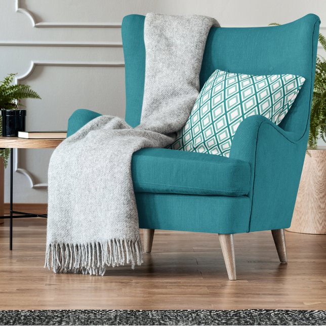 Modern Teal Green Geometric Pattern Throw Pillow (Creator Uploaded)