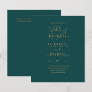 Modern Teal Green Gold Budget Wedding Reception