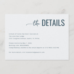 Modern Teal Minimalist Details Enclosure Card