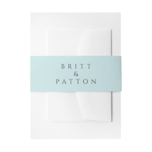 Modern Teal Minimalist Wedding Invitation Belly Band